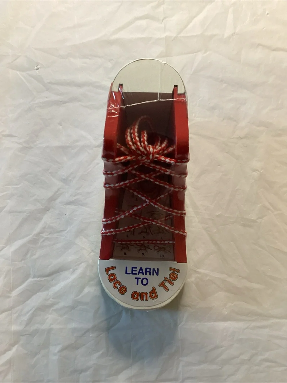 Melissa & Doug Red and White Wooden Lacing Shoe